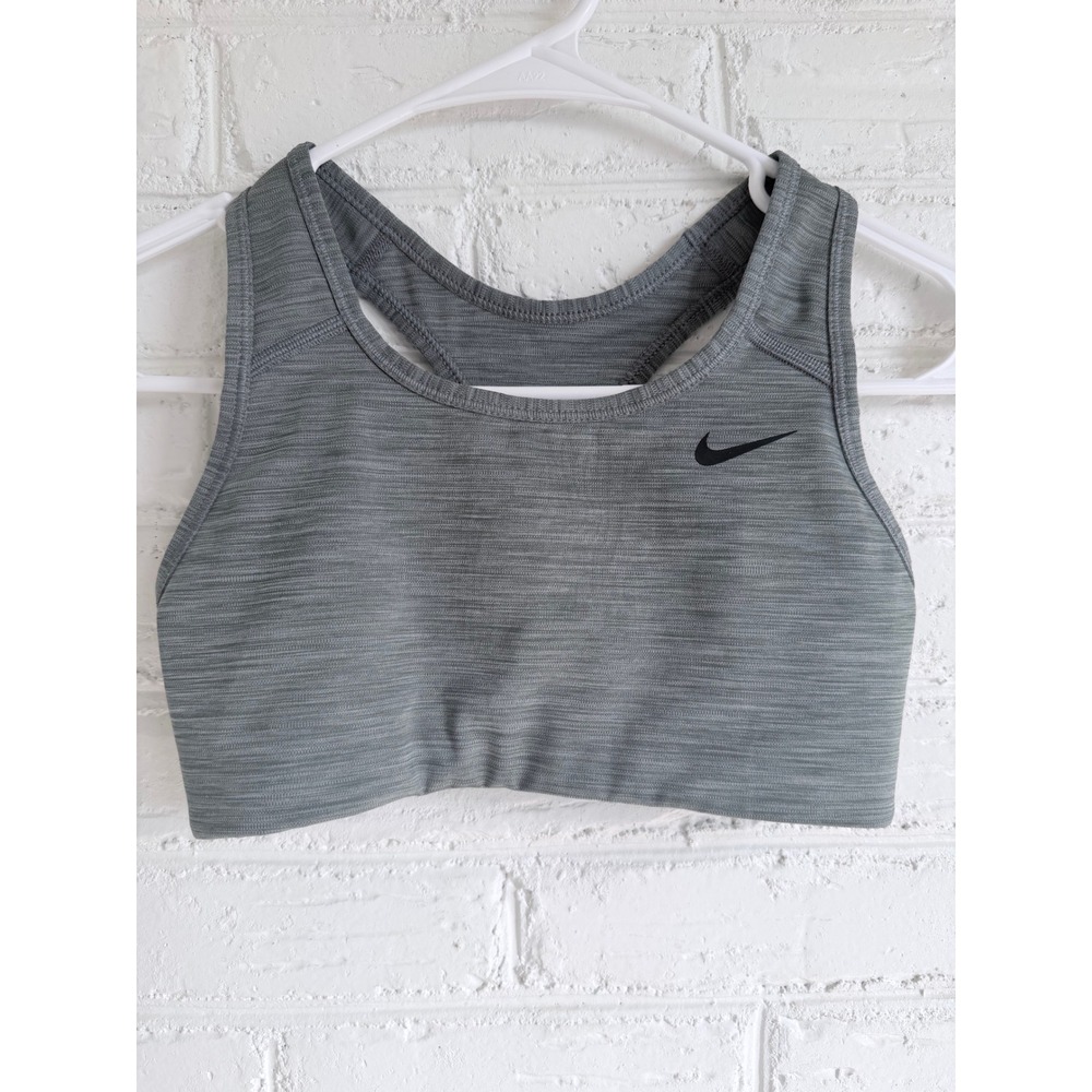 Nike Dri-Fit Sports Bra Racerback‎ Gray Heathered Athletic Workout XS